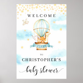 Poster Sinal de boas-vindas do chá de fraldas de animais 