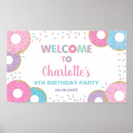 Poster Sinal de boas-vindas do Chá de fraldas de aniversá