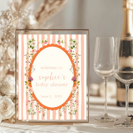 Poster Sinal de boas-vindas do Chá de fraldas de coroa co