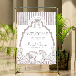 Poster Sinal de boas-vindas do Chá de fraldas de ferramen