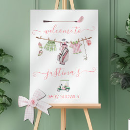 Poster Sinal de Boas-vindas do Chá de fraldas de Golf