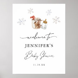 Poster Sinal de boas-vindas do Chá de fraldas de inverno 