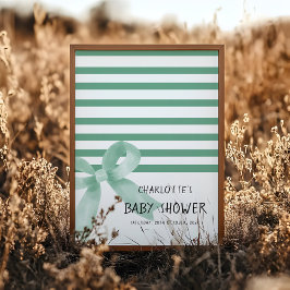 Poster Sinal de Boas-vindas do Chá de fraldas de Mint de 