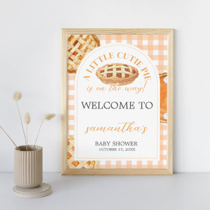Poster Sinal de boas-vindas do Chá de fraldas de tartes