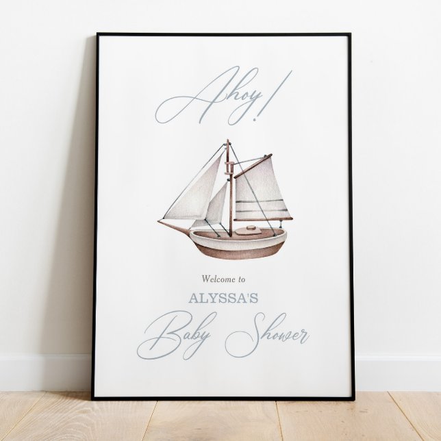 Poster Sinal de boas-vindas do Chá de fraldas de veleiro  (Criador carregado)