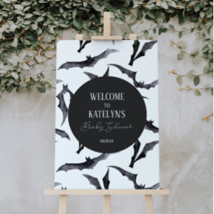 Poster Sinal de boas-vindas do Chá de fraldas do Hallowee