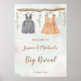 Poster Sinal de boas-vindas do chá de fraldas do partido