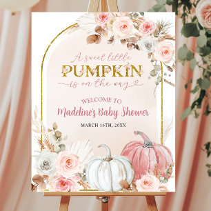 Poster Sinal de boas-vindas do Chá de fraldas Pumpkin Boh