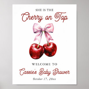 Poster Sinal de boas-vindas do Chá de fraldas Rosa Superi