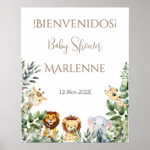 Poster Sinal De Boas-Vindas Do Chá de fraldas Safari