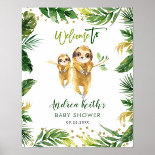 Poster Sinal de boas-vindas do Chá de fraldas Tropical Bo