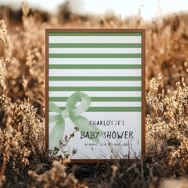 Poster Sinal de boas-vindas do Chá de fraldas Verde com C