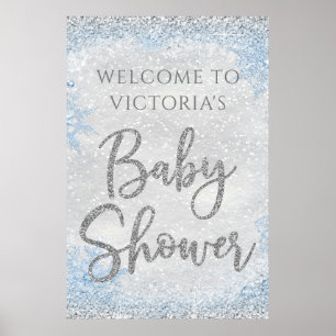 Poster Sinal de Boas-vindas do Chá de fraldas Winter Won