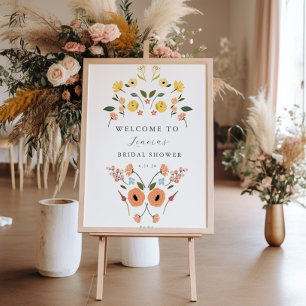 Poster Sinal de boas-vindas do Chá de panela Boho