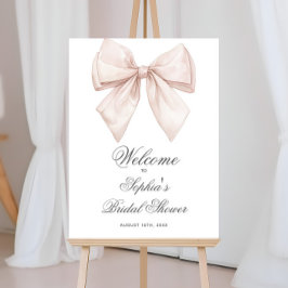 Poster Sinal de boas-vindas do Chá de panela branco Elega