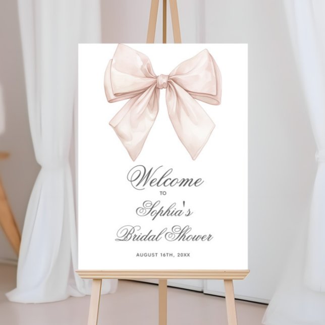 Poster Sinal de boas-vindas do Chá de panela branco Elega (Criador carregado)