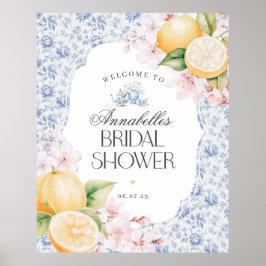 Poster Sinal de boas-vindas do Chá de panela Chinoiserie