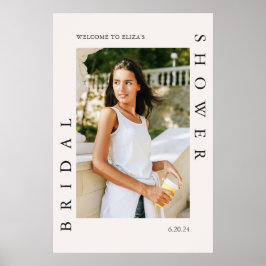 Poster Sinal de boas-vindas do chá de panela com foto e d