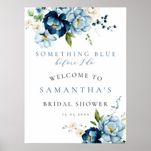 Poster Sinal de boas-vindas do Chá de panela de BID Azul