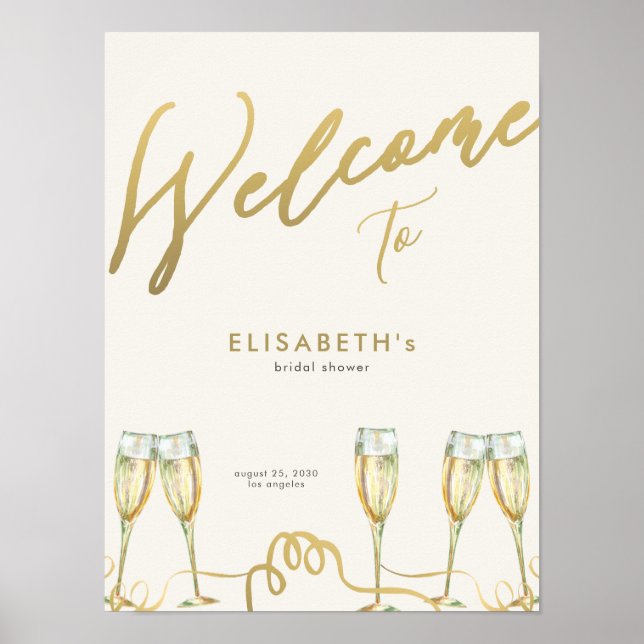 Poster Sinal de boas-vindas do chá de panela de bubble do (Frente)