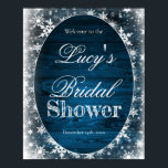 Poster Sinal de boas-vindas do Chá de panela de inverno<br><div class="desc">Este chá de panela rústico de floco de neve de inverno é uma forma excelente de receber convidados para o seu evento.</div>