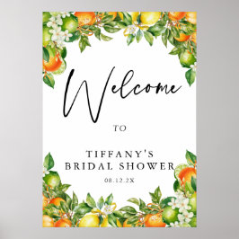 Poster Sinal de boas-vindas do Chá de panela de limão de