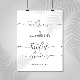 Poster Sinal de boas-vindas do Chá de panela de script mí