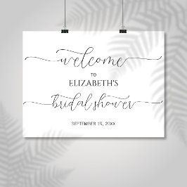 Poster Sinal de boas-vindas do Chá de panela de script mí