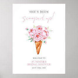 Poster Sinal de boas-vindas do Chá de panela de Sorvete