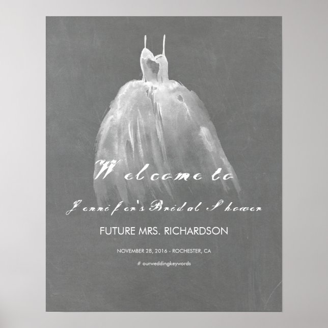 Póster Sinal de boas-vindas do Chá de panela de vestiment (Frente)