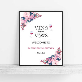 Poster Sinal de boas-vindas do Chá de panela de vinho ant