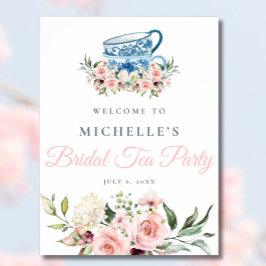 Poster Sinal de boas-vindas do Chá de panela do Tea Party