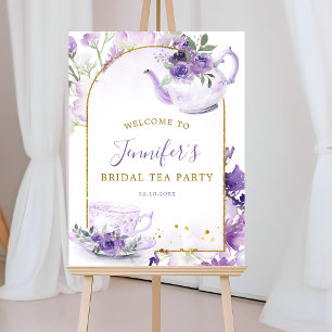 Poster Sinal de boas-vindas do Chá de panela Floral Puro
