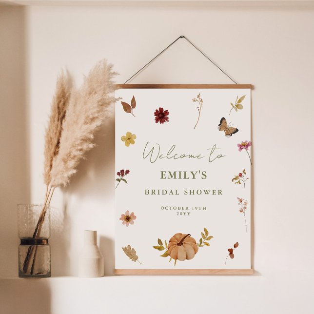 Poster Sinal de boas-vindas do Chá de panela Floral Russo (Criador carregado)