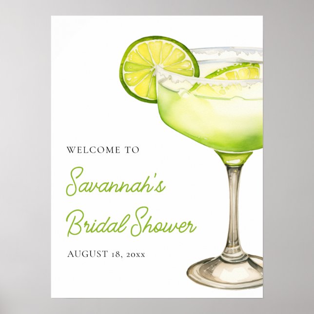 Poster Sinal de boas-vindas do Chá de panela Limão Margs  (Frente)