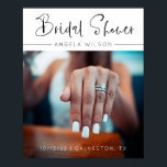 Poster Sinal de boas-vindas do Chá de panela minimalista<br><div class="desc">Um simples e elegante sinal de boas-vindas com foto será excelente para um chá de panela. Este sinal pode ser facilmente personalizado com a imagem, o nome, a data e o local do evento da noiva ou qualquer outro detalhe. Você também pode alterar a cor da fonte para melhor corresponder...</div>