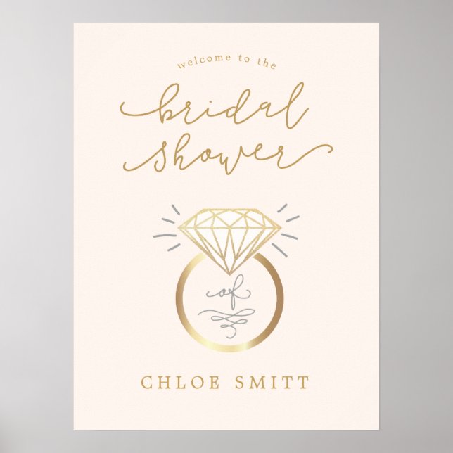 Poster Sinal de Boas-vindas do Chá de panela Ring, Anel C (Frente)