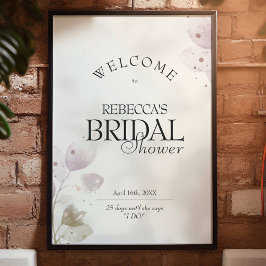 Poster Sinal de boas-vindas do Chá de panela rosa-pino co