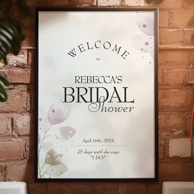 Poster Sinal de boas-vindas do Chá de panela rosa-pino co (Criador carregado)