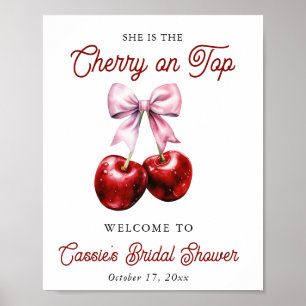 Poster Sinal de boas-vindas do Chá de panela Rosa Superio