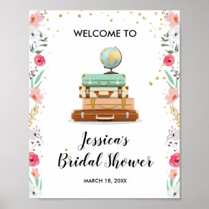 Poster Sinal de boas-vindas do Chá de panela viagem para 