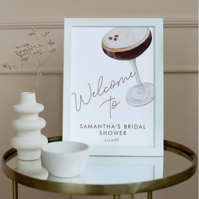 Poster Sinal de boas-vindas do Chá Espresso Martini (Criador carregado)