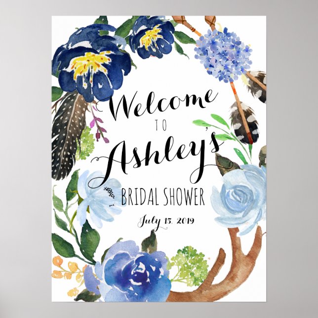 Poster Sinal de boas-vindas do chá FLower (Frente)