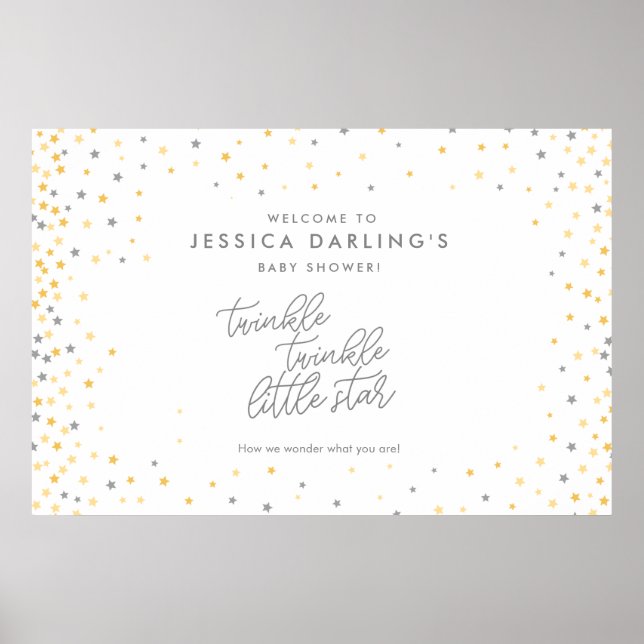 Poster Sinal de boas-vindas do Chá Twinkle Twinkle Little (Frente)