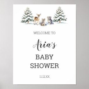 Poster Sinal de Boas-Vindas do Chuveiro de Bebê Animais d