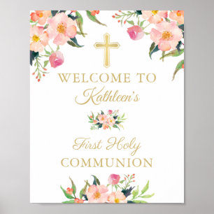 Poster Sinal de boas-vindas do comunhão santamente da