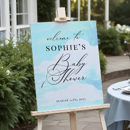 Poster Sinal de boas-vindas do Elegante Blue On Cloud 9