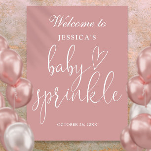 Poster Sinal de boas-vindas do Elegante Dusty Rosa rosa B