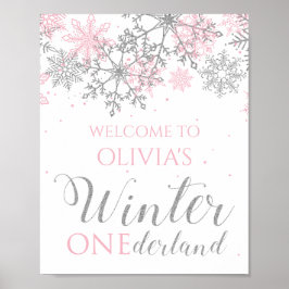 Poster Sinal de boas-vindas do floco de neve da oneDerlan