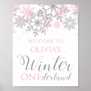 Poster Sinal de boas-vindas do floco de neve da oneDerlan